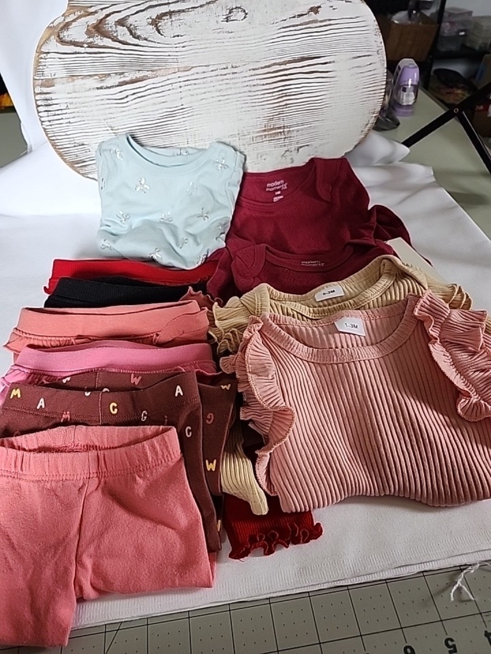 Garanimals Multi-Color Baby Girls Ribbed & Ruffle One-Piece Bundle